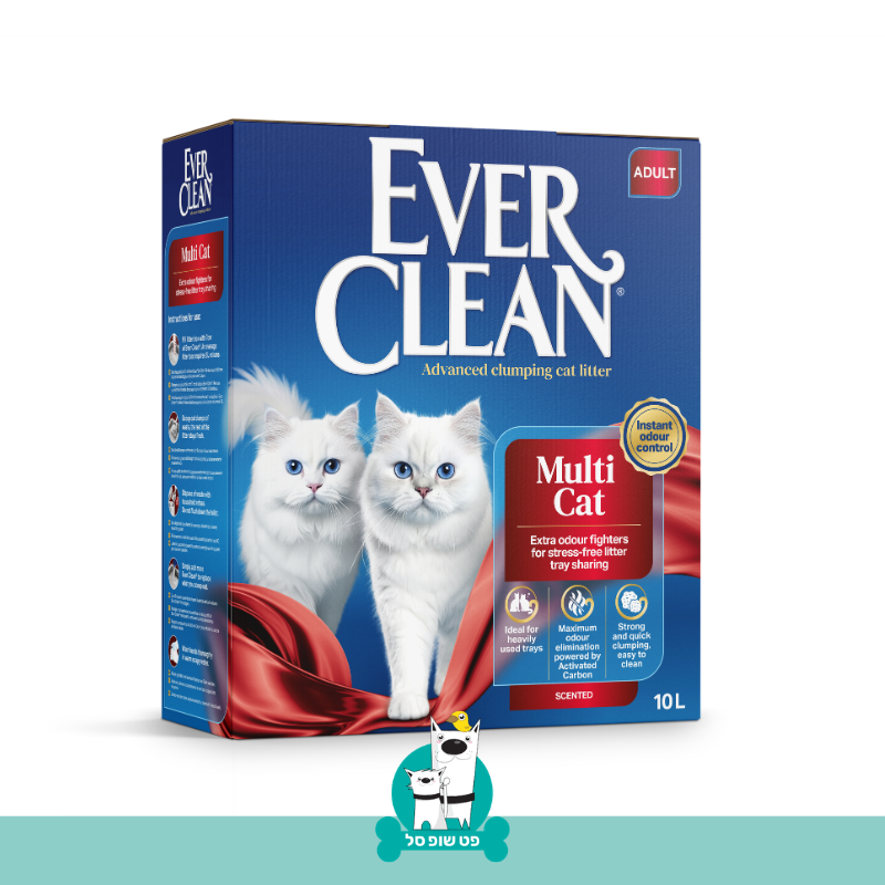 EVER CLEAN חול פרימיום מולטיקט – לבתים עם מספר חתולים - חול לחתולים