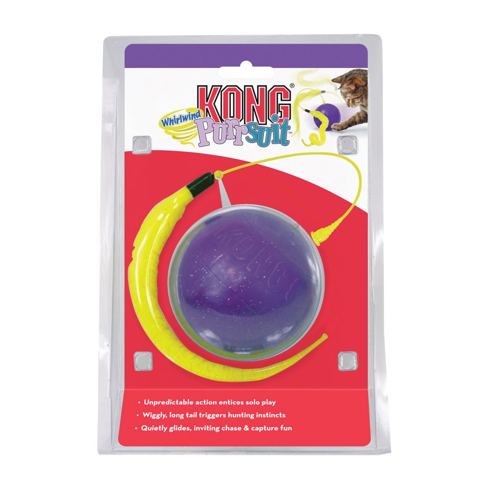 קונג פורסויט - משחק כדור חשמלי עם זנב לחתולים KONG - purrsuit whirlwind צעצוע אלקטרוני לחתול מבית קונג ארה"ב. צעצוע מדליק למשחק עצמאי לחתולים